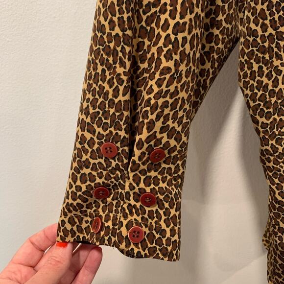 VTG Jacyln Smith Cheetah Print Double Button Tunic Top Sz 20W Mobwife Flawed - Picture 3 of 9